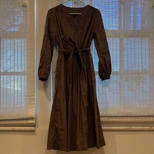 J. Crew Chocolate Long-Sleeve Dress